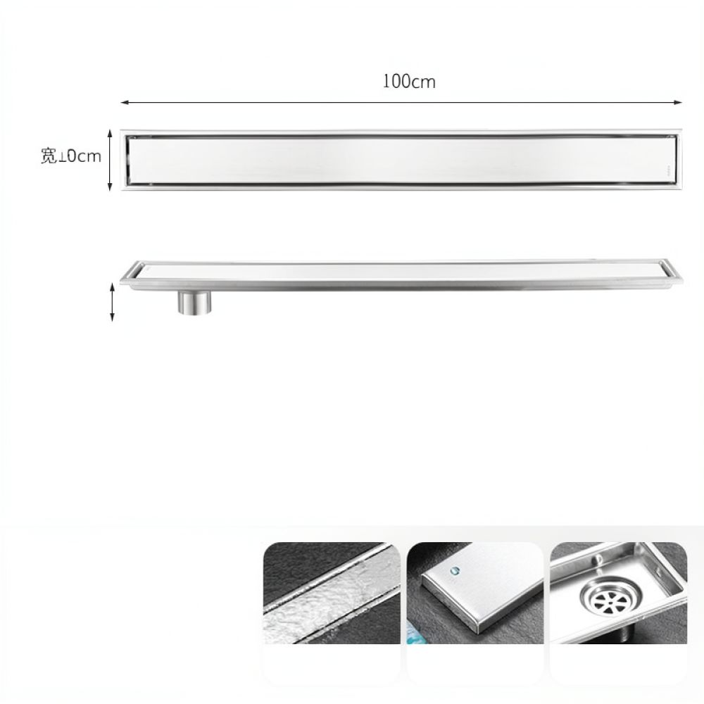 Linear Shower Drain Stainless 304 Tile In - Gold Finished Linear Shower Drain Long