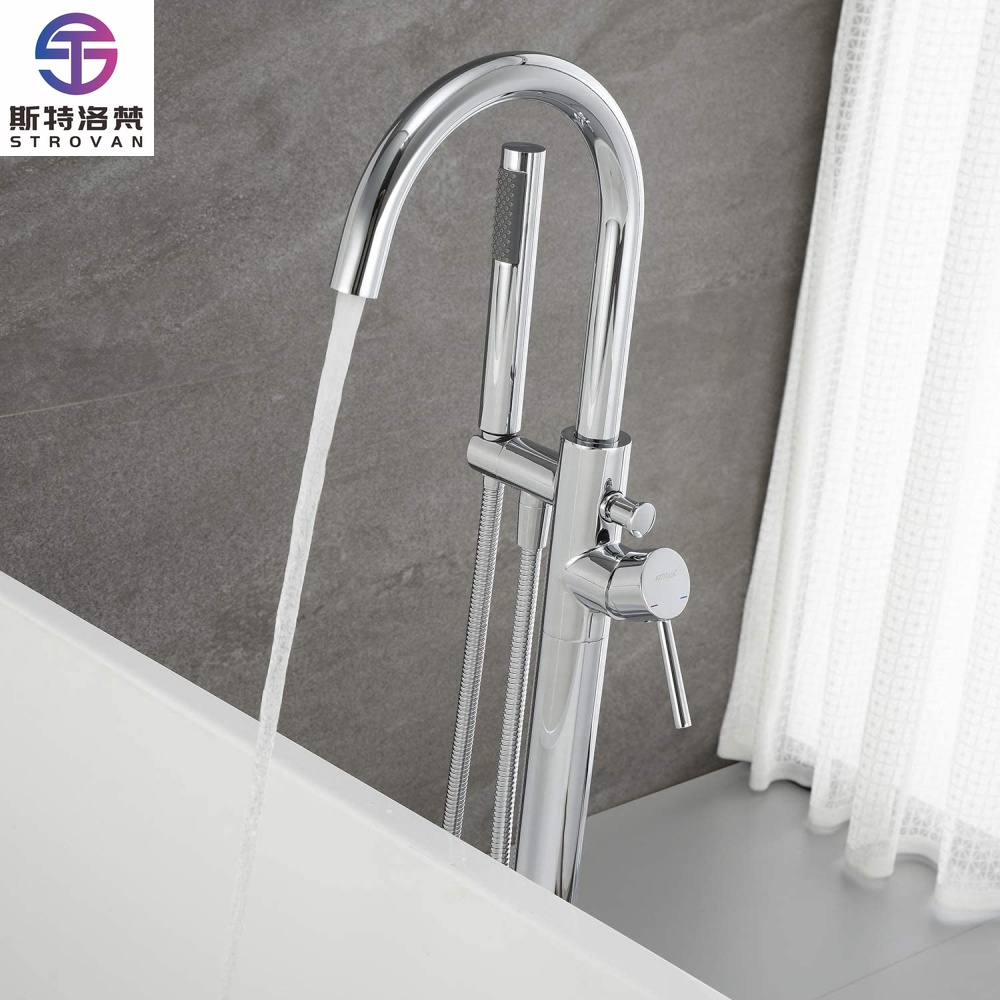 Freestanding Bathtub Filler Faucet Floor - Freestanding Tub Filler Waterfall Bathtub Faucet