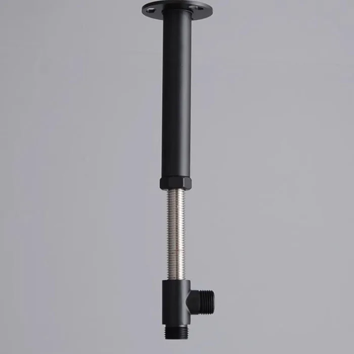 Shower Arm Ceiling Mount Brass Chrome - Black or brushed gold telescopic-type Shower