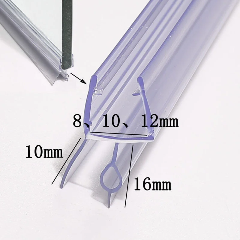 Shower Door Bottom Seal Strip Sweep - 2X50CM Transparent shower sealing strip bath