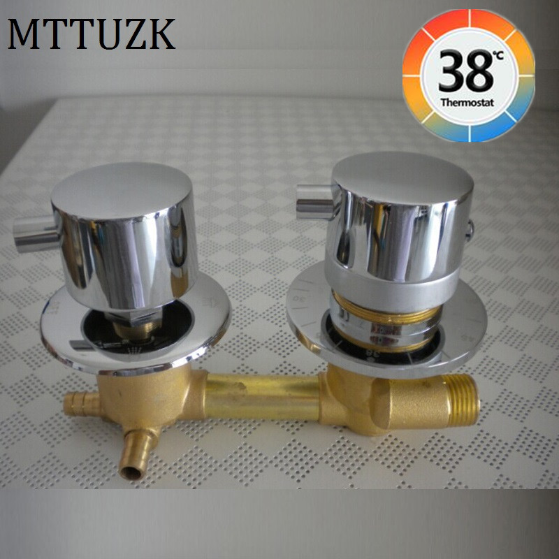 Thermostatic Shower Faucet Valve 3 Way - 2/3/4 Ways Outlet Brass Mixing Valve