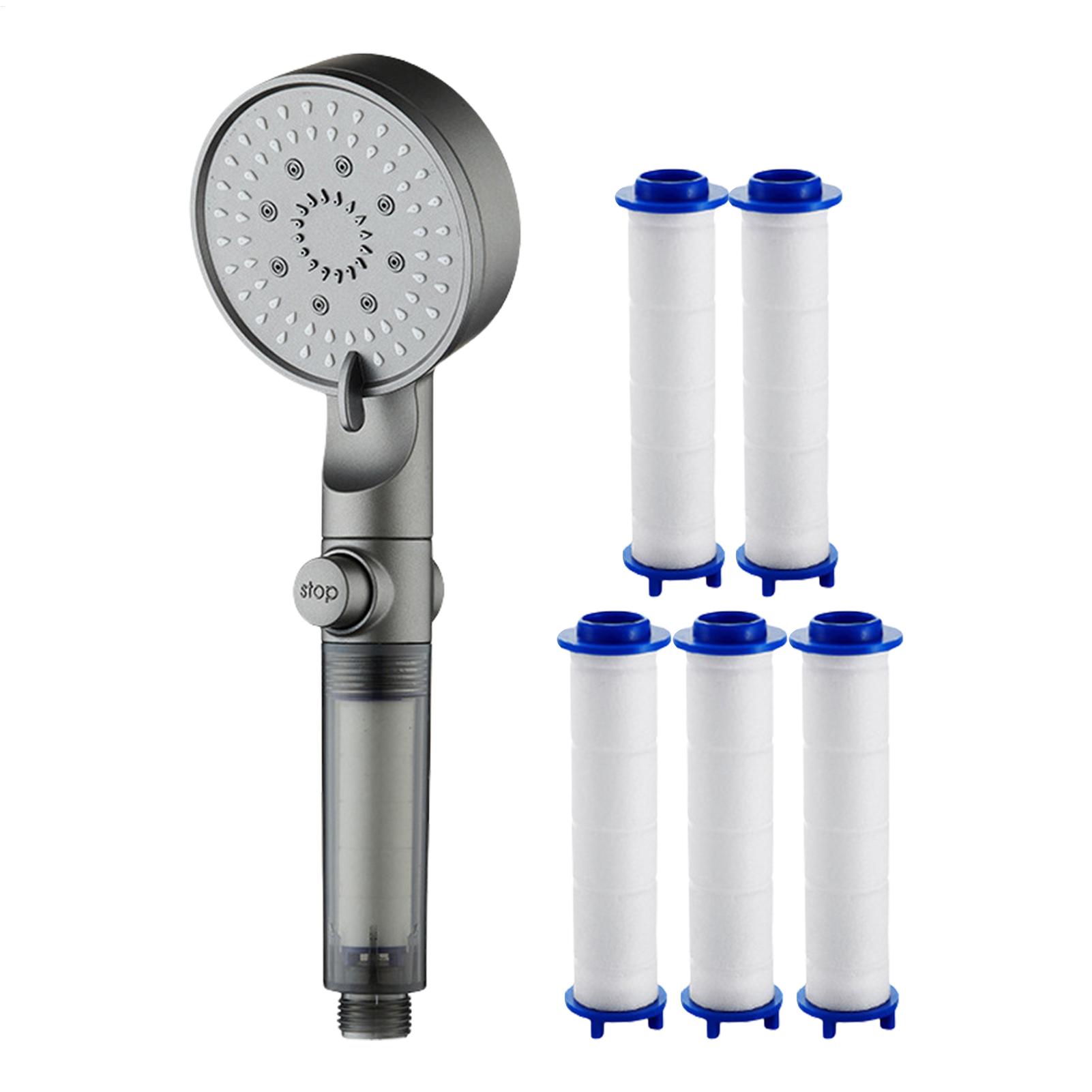 Handheld Shower Head High Pressure Filter - New Shower Head 5 Modes Filtered