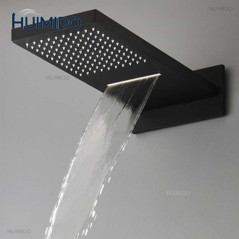 Led Rainfall Shower Head Waterfall - Black Shower Head Rainfall Waterfall Shower
