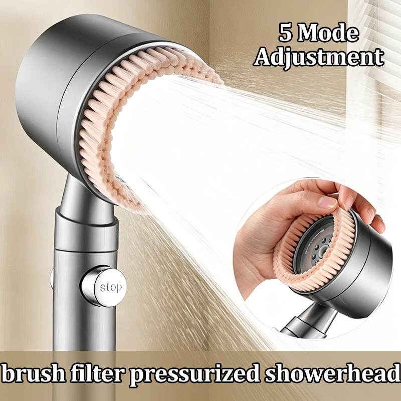 Handheld Shower Head High Pressure Filter - 5 Gear Adjustable Handheld Shower Head