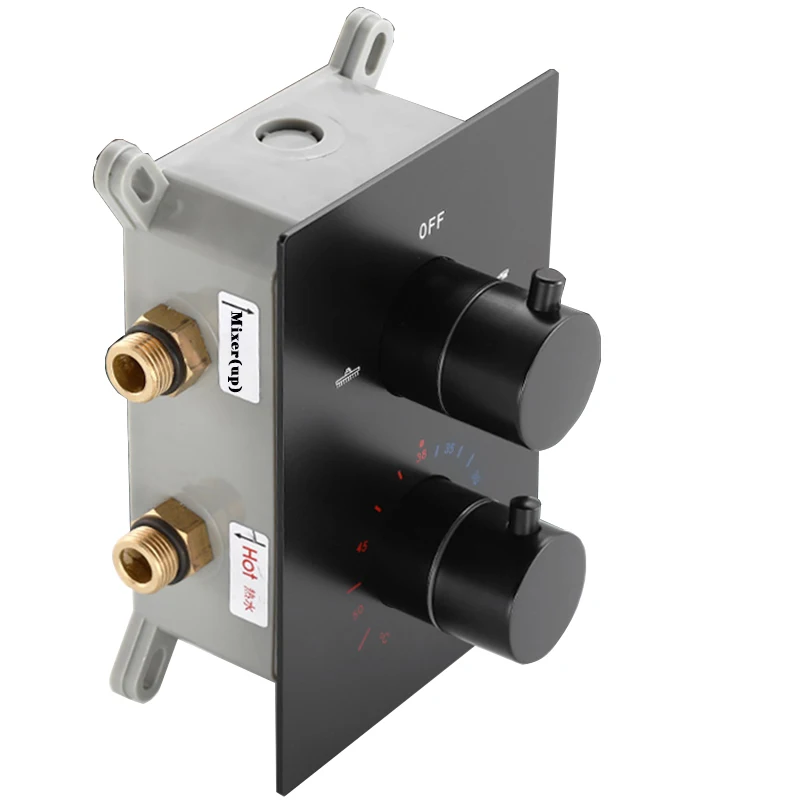 Thermostatic Shower Faucet Valve 3 Way - LANGYO Matte Black Thermostatic Shower Faucet