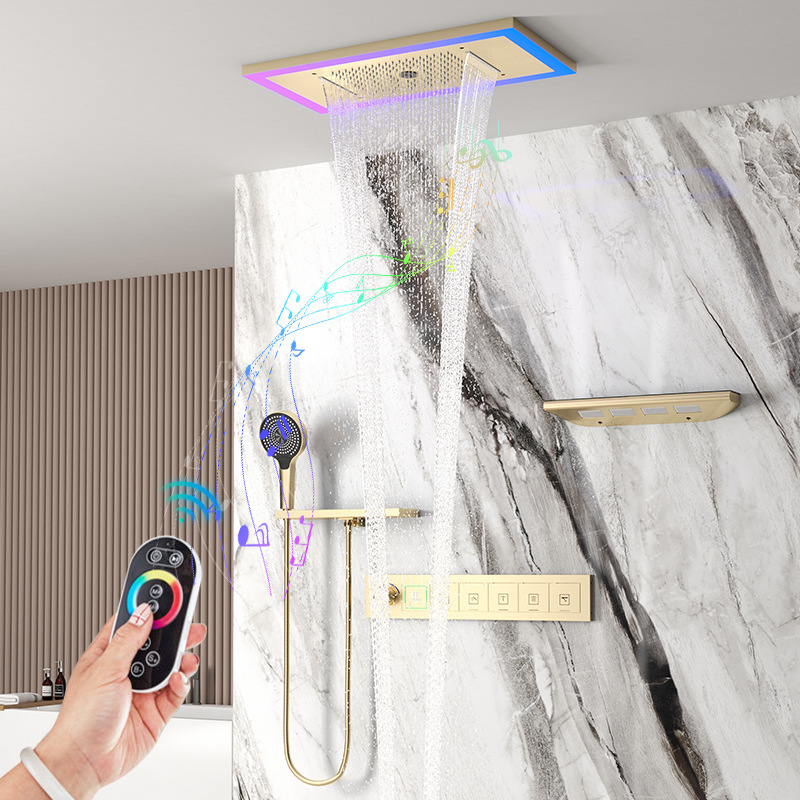 Thermostatic Mixing Valve Digital Display - 630*330mm Rain Shower System Bluetooth Music