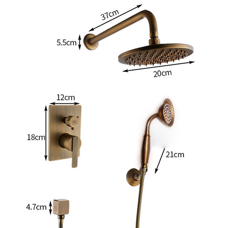 Antique Brass Concealed Shower - огляд і ціна Concealed Thermostatic Shower System Set