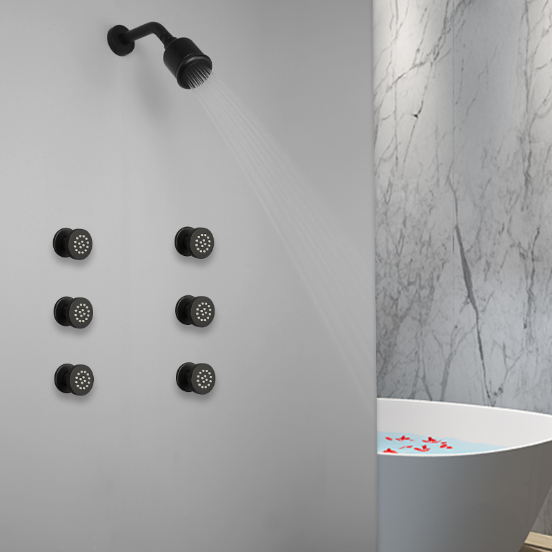 Chrome Black Body Sprays Round - огляд і ціна Shower Body Jet Massage Spray Square