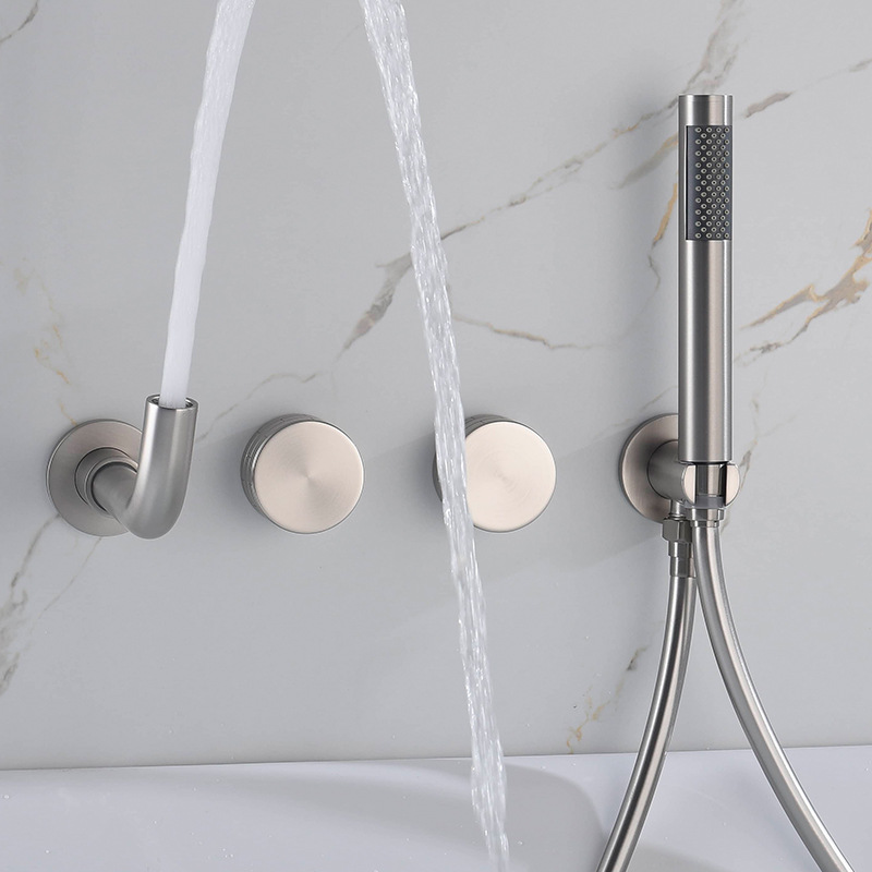 Brushed Nickel Bathtub Faucet, - огляд і ціна Freestanding Bathtub Filler Faucet Floor