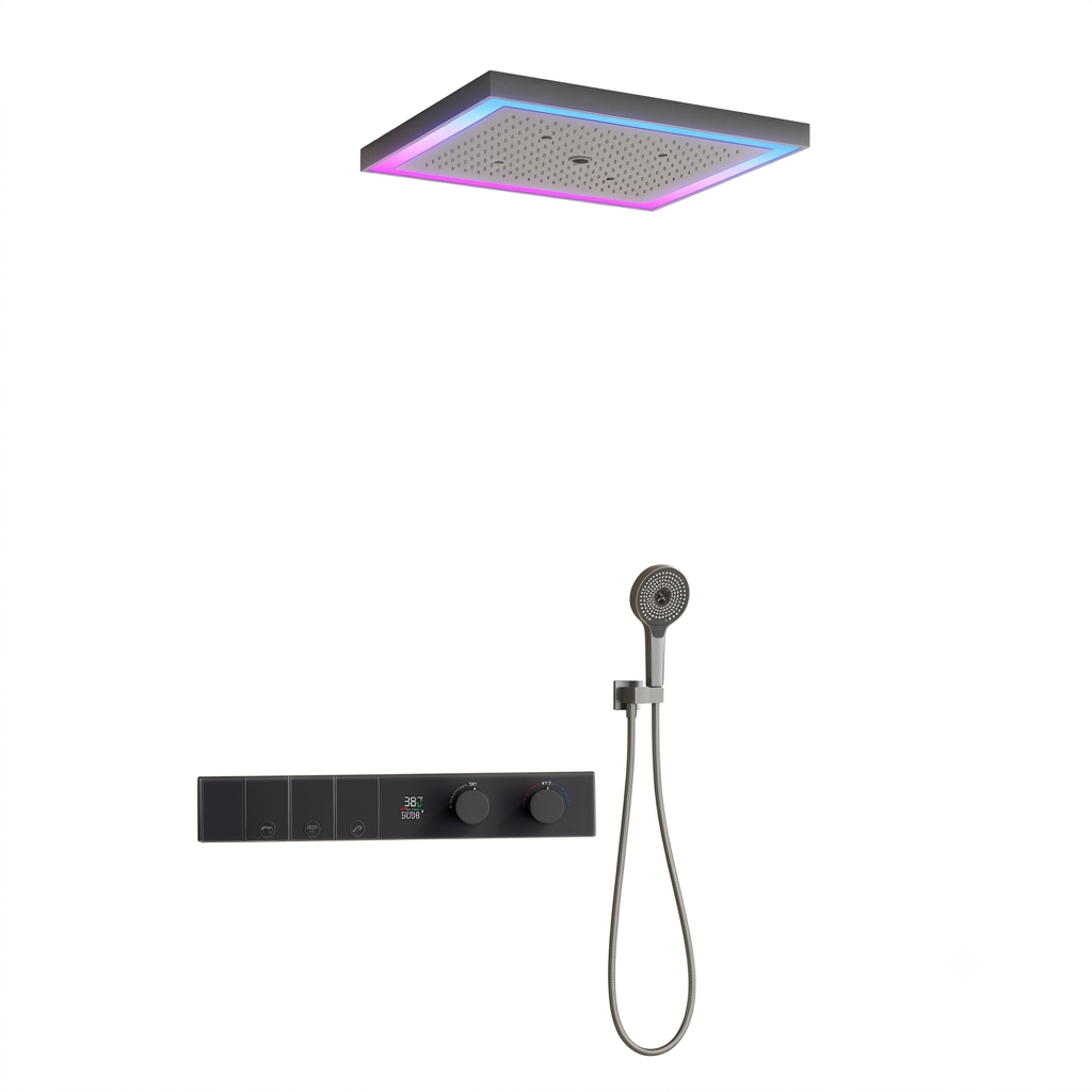 600x500 Square 4 Function Rain - огляд і ціна Concealed Thermostatic Shower System Set