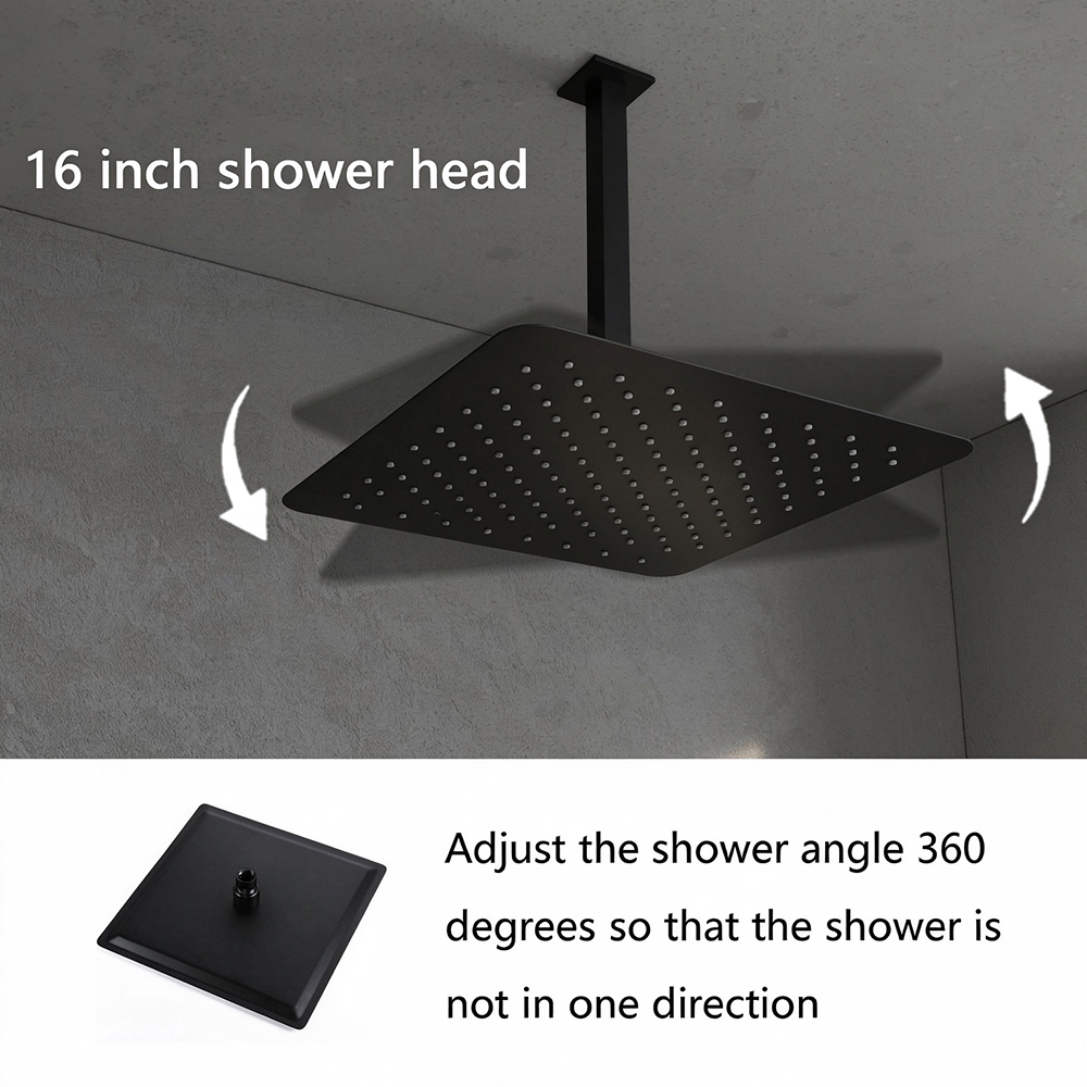 Modern Matte Black Concealed S - огляд і ціна Concealed Thermostatic Shower System Set