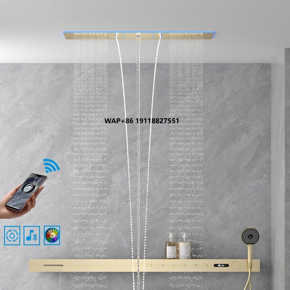 2026 Music Shower Head LED 140 - огляд і ціна Led Rainfall Shower Head Waterfall