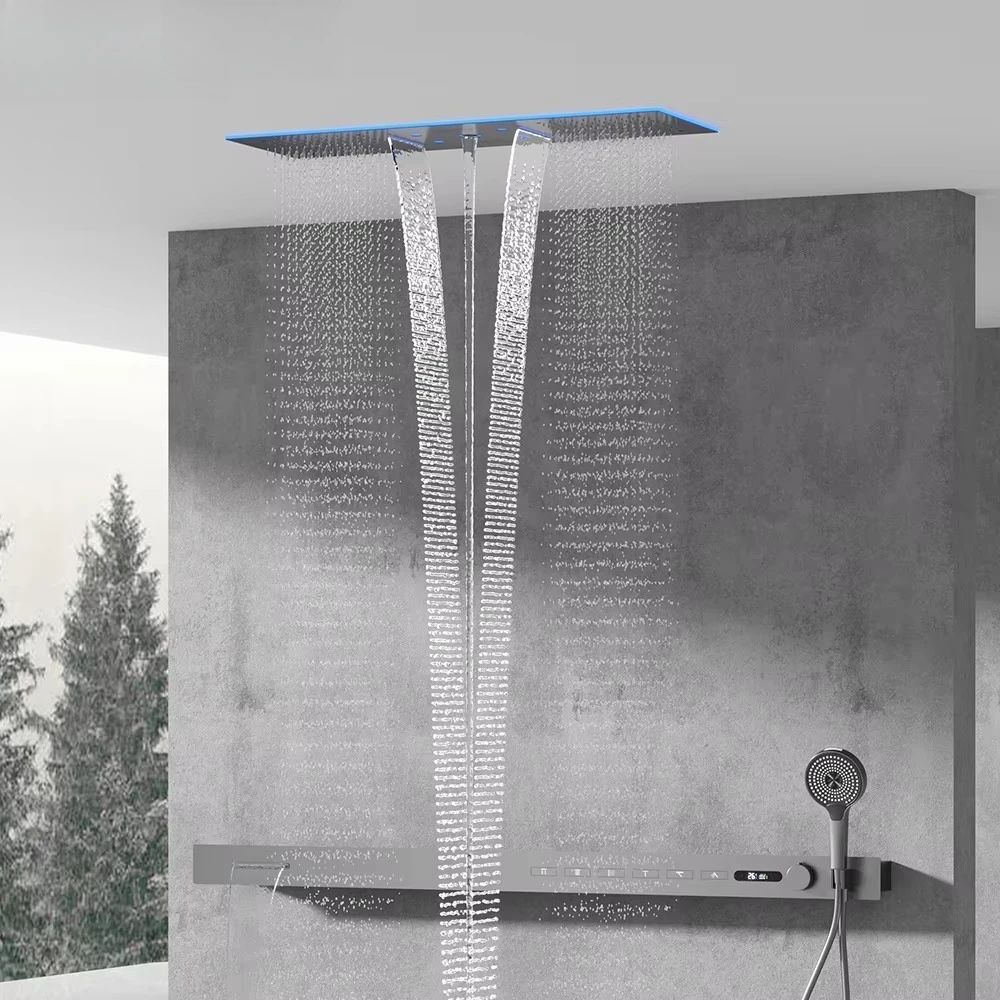2026 Music Shower Head LED 140 - огляд і ціна Led Rainfall Shower Head Waterfall
