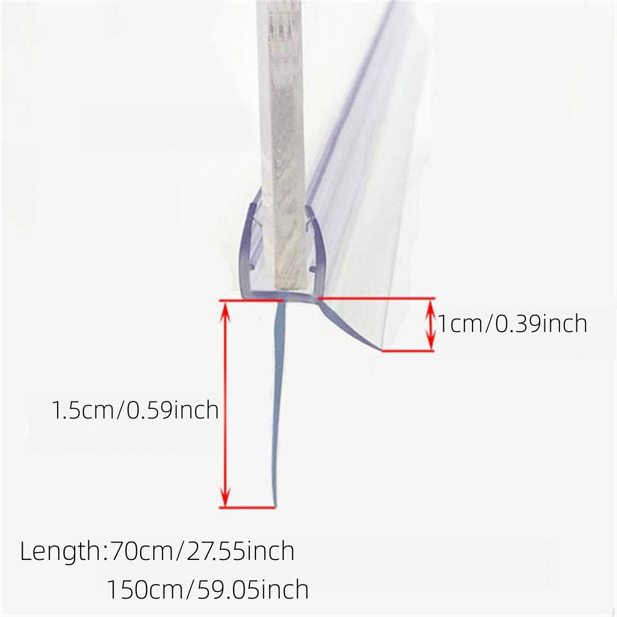 1/2/3pcs Frameless Shower Door - огляд і ціна Shower Door Bottom Seal Strip Sweep