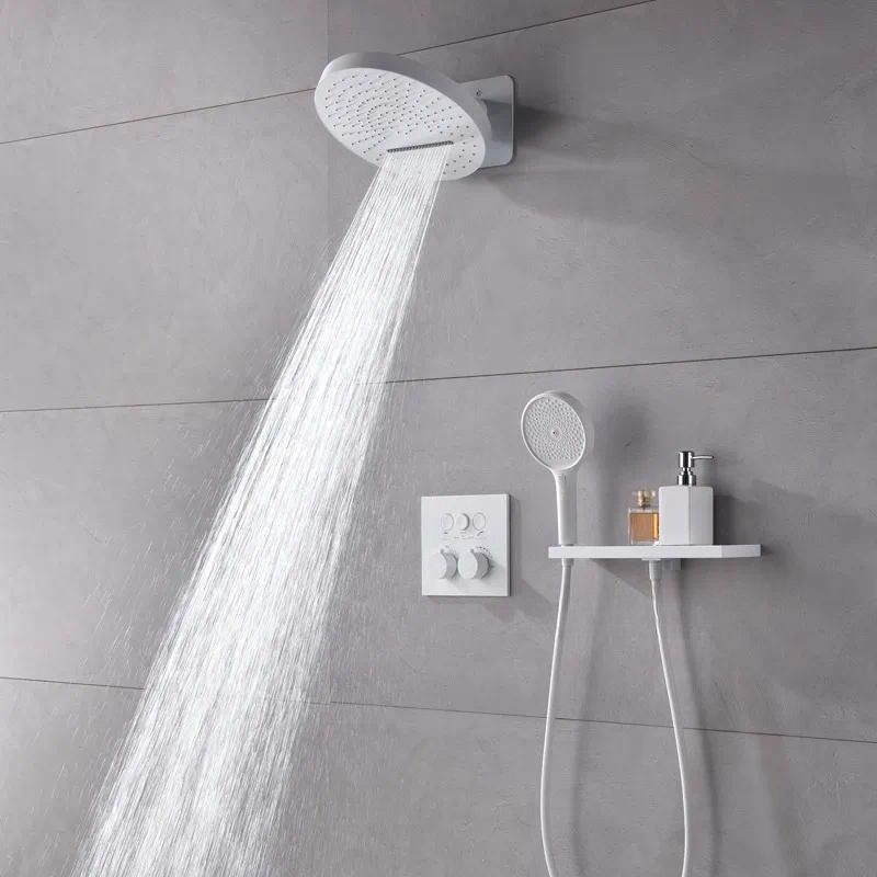 German White Wall Mounted Ther - огляд і ціна Concealed Thermostatic Shower System Set
