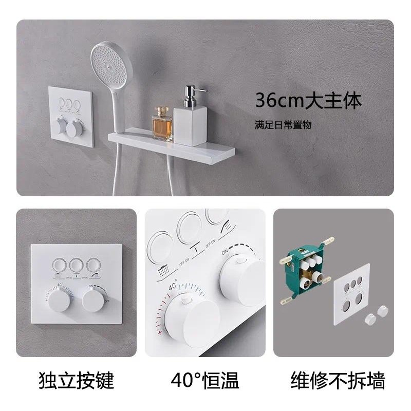 German White Wall Mounted Ther - огляд і ціна Concealed Thermostatic Shower System Set