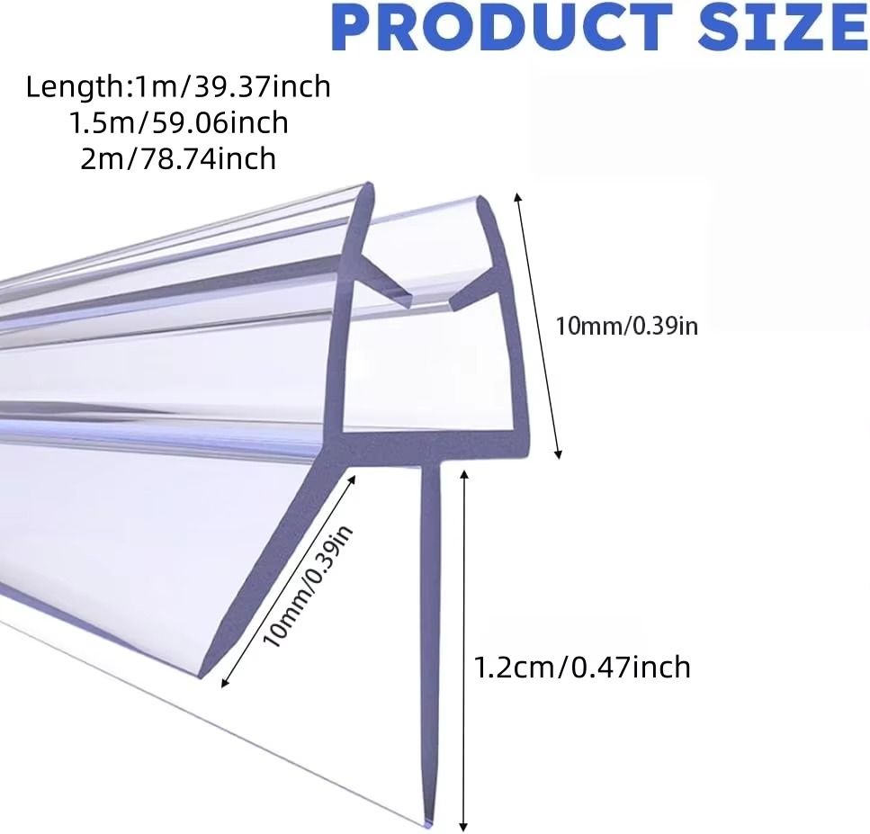 1/2pcs PVC Shower Screen Seal  - огляд і ціна Shower Door Bottom Seal Strip Sweep