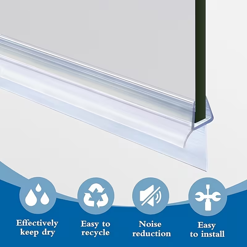 1/2pcs PVC Shower Screen Seal  - огляд і ціна Shower Door Bottom Seal Strip Sweep
