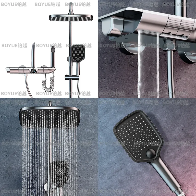 Grey Piano Key Thermostatic Sh - огляд і ціна Concealed Thermostatic Shower System Set