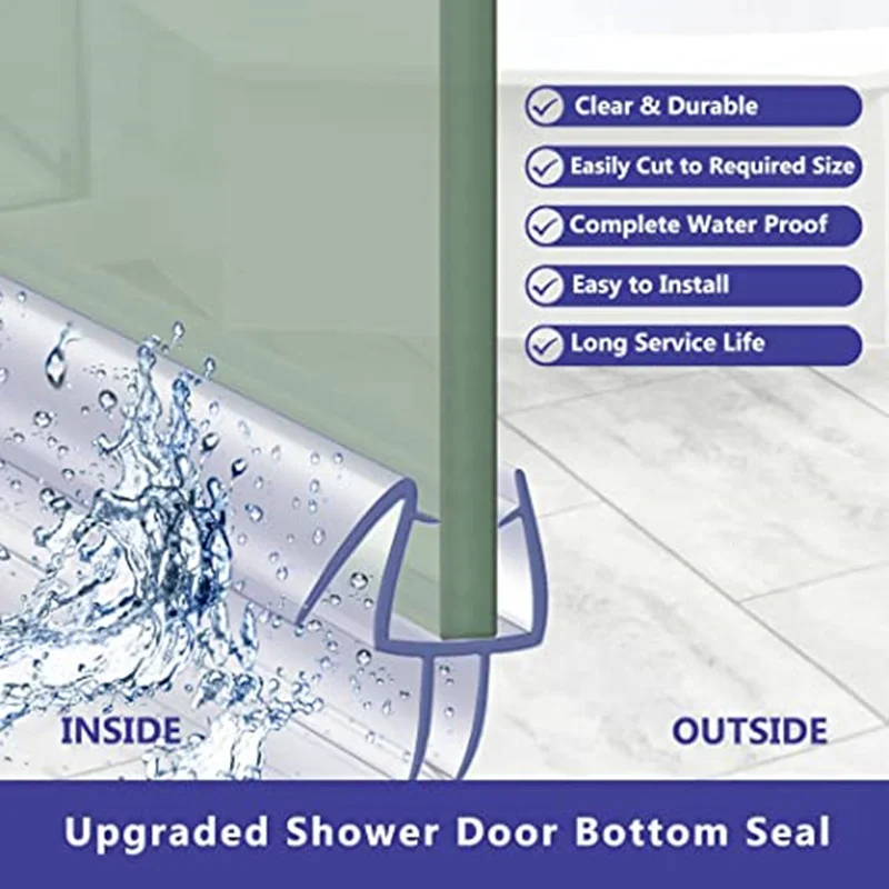 Glue-free shower seal strip tr - огляд і ціна Shower Door Bottom Seal Strip Sweep