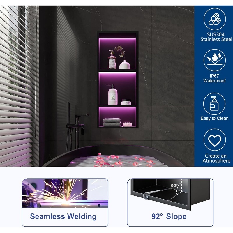 Stainless steel niche cabinet  - огляд і ціна Shower Niche Stainless Steel Recessed