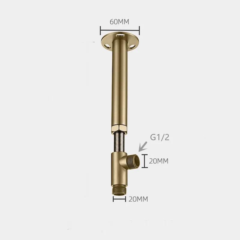 Black or brushed gold telescop - огляд і ціна Shower Arm Ceiling Mount Brass Chrome