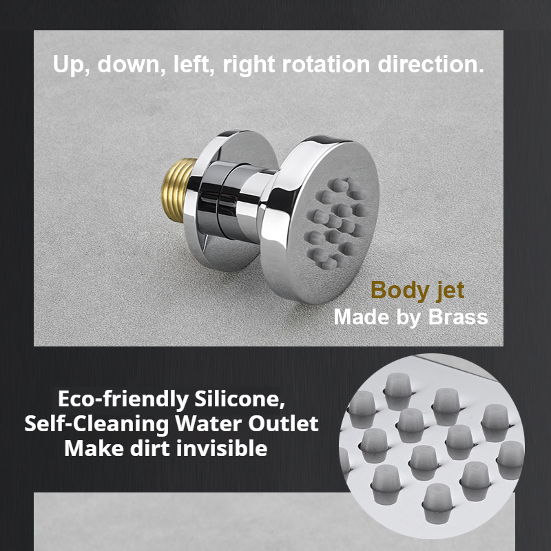 Brass Bathroom Accessories Squ - огляд і ціна Shower Body Jet Massage Spray Square