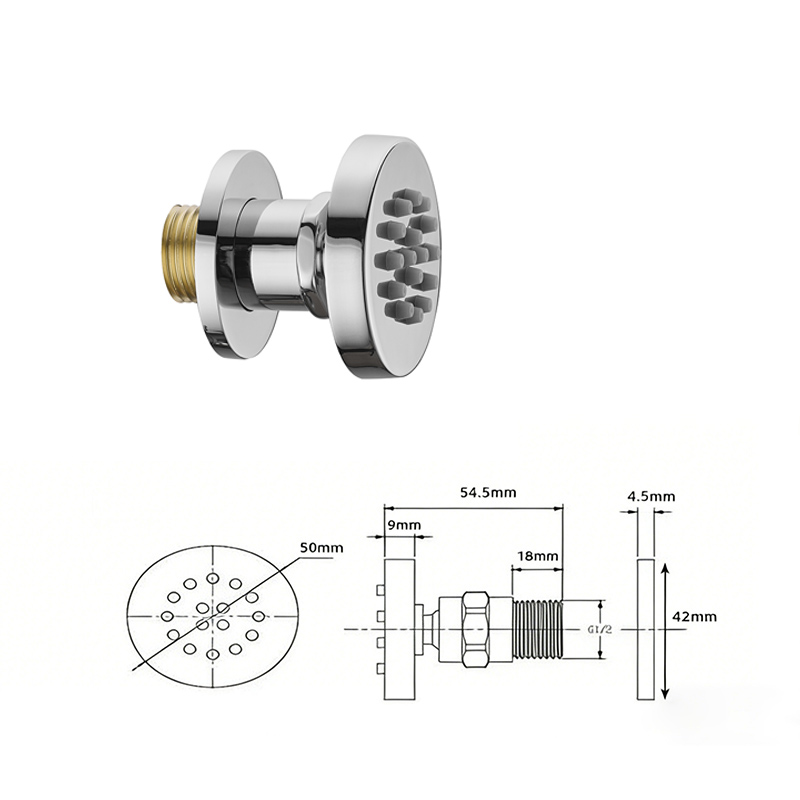 Brass Bathroom Accessories Squ - огляд і ціна Shower Body Jet Massage Spray Square