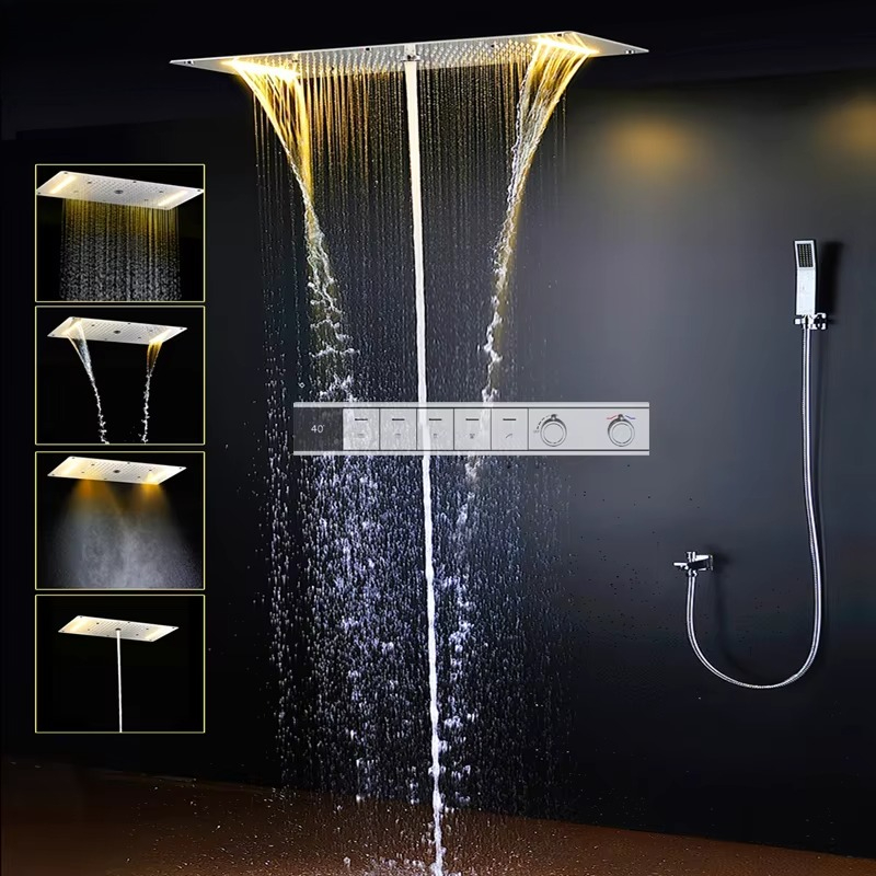 Bathroom Smart LED Rainfall Wa - огляд і ціна Led Rainfall Shower Head Waterfall