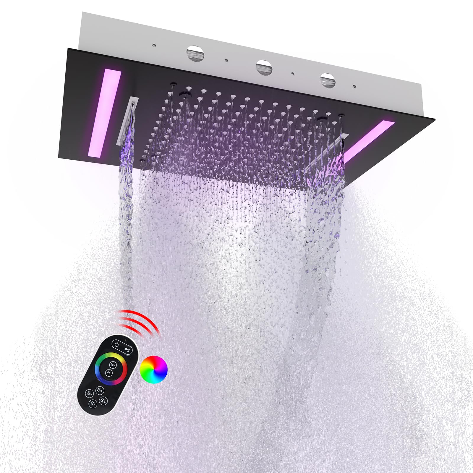 Chrome 304 Stainless Steel 14x - огляд і ціна Led Rainfall Shower Head Waterfall