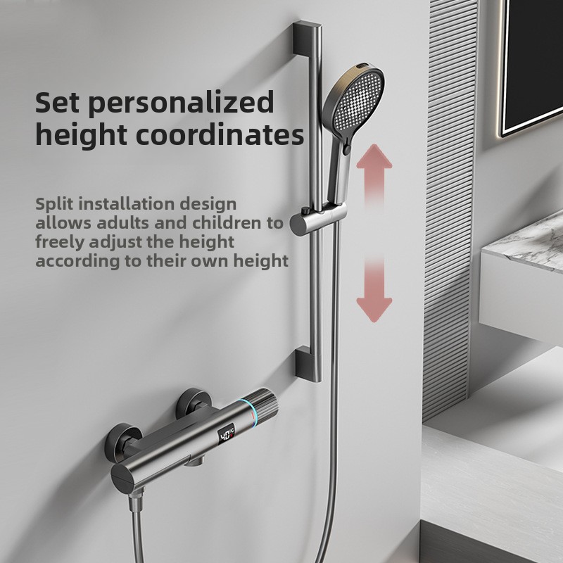 Minimalist Gunmetal Gray Showe - огляд і ціна Thermostatic Mixing Valve Digital Display