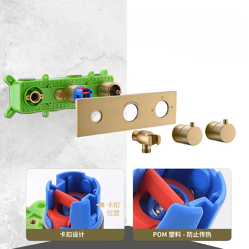 Brushed Gold Dual Function In- - огляд і ціна Concealed Thermostatic Shower System Set