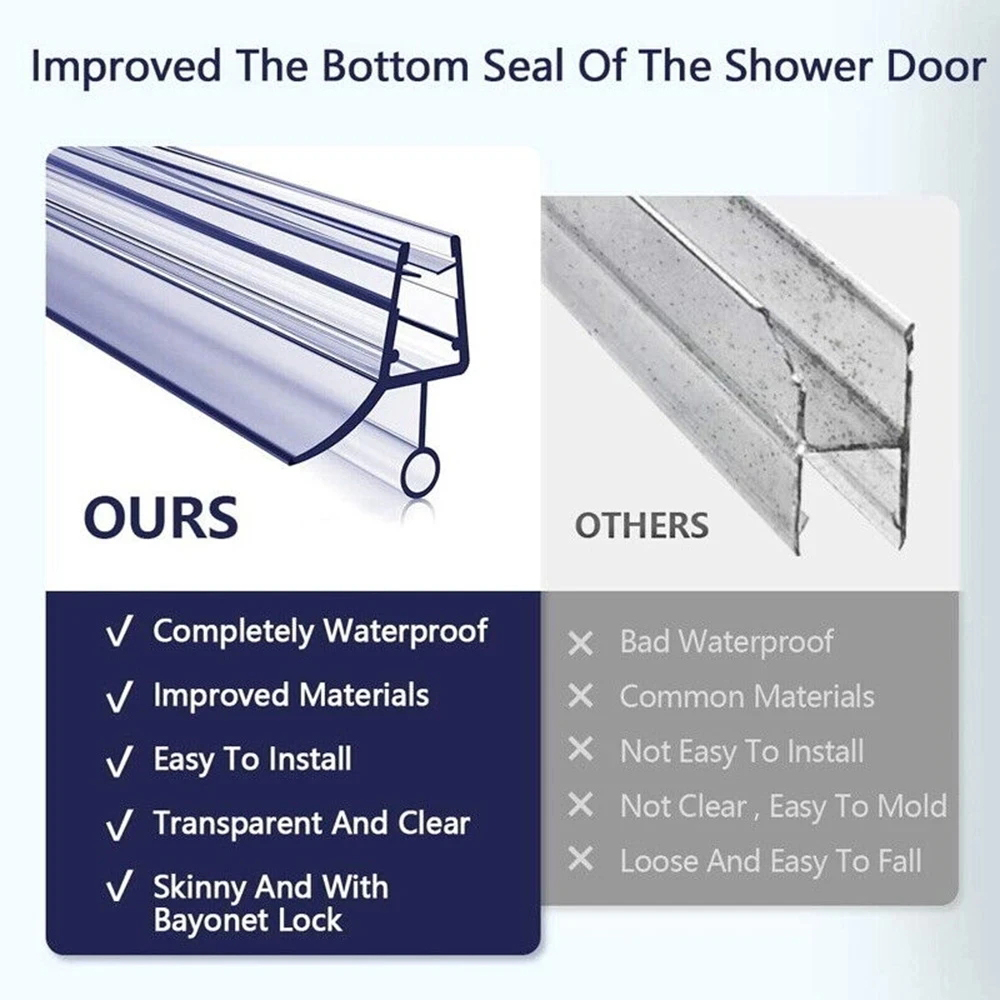 20mm Shower Screen Seal Strip  - огляд і ціна Shower Door Bottom Seal Strip Sweep