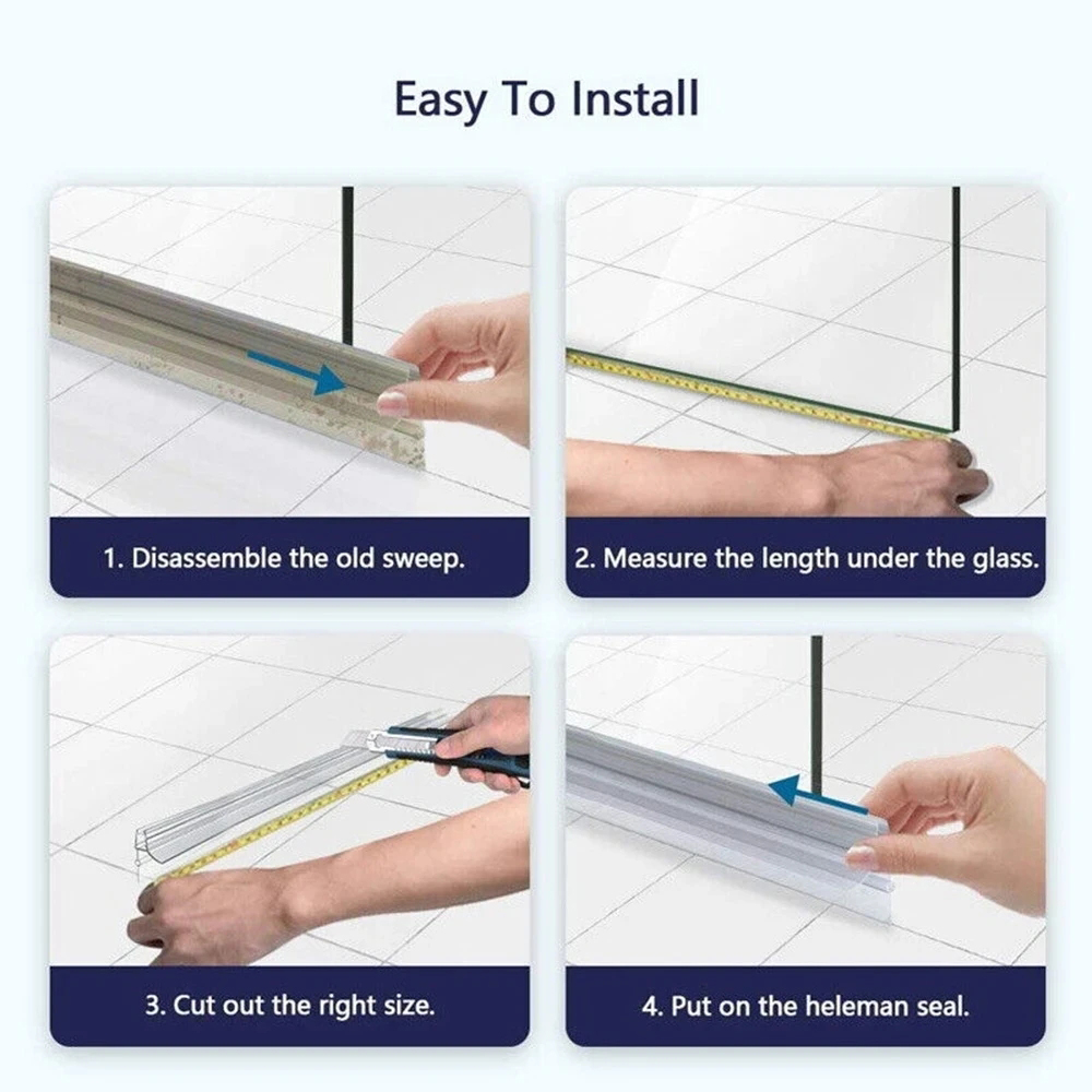 20mm Shower Screen Seal Strip  - огляд і ціна Shower Door Bottom Seal Strip Sweep