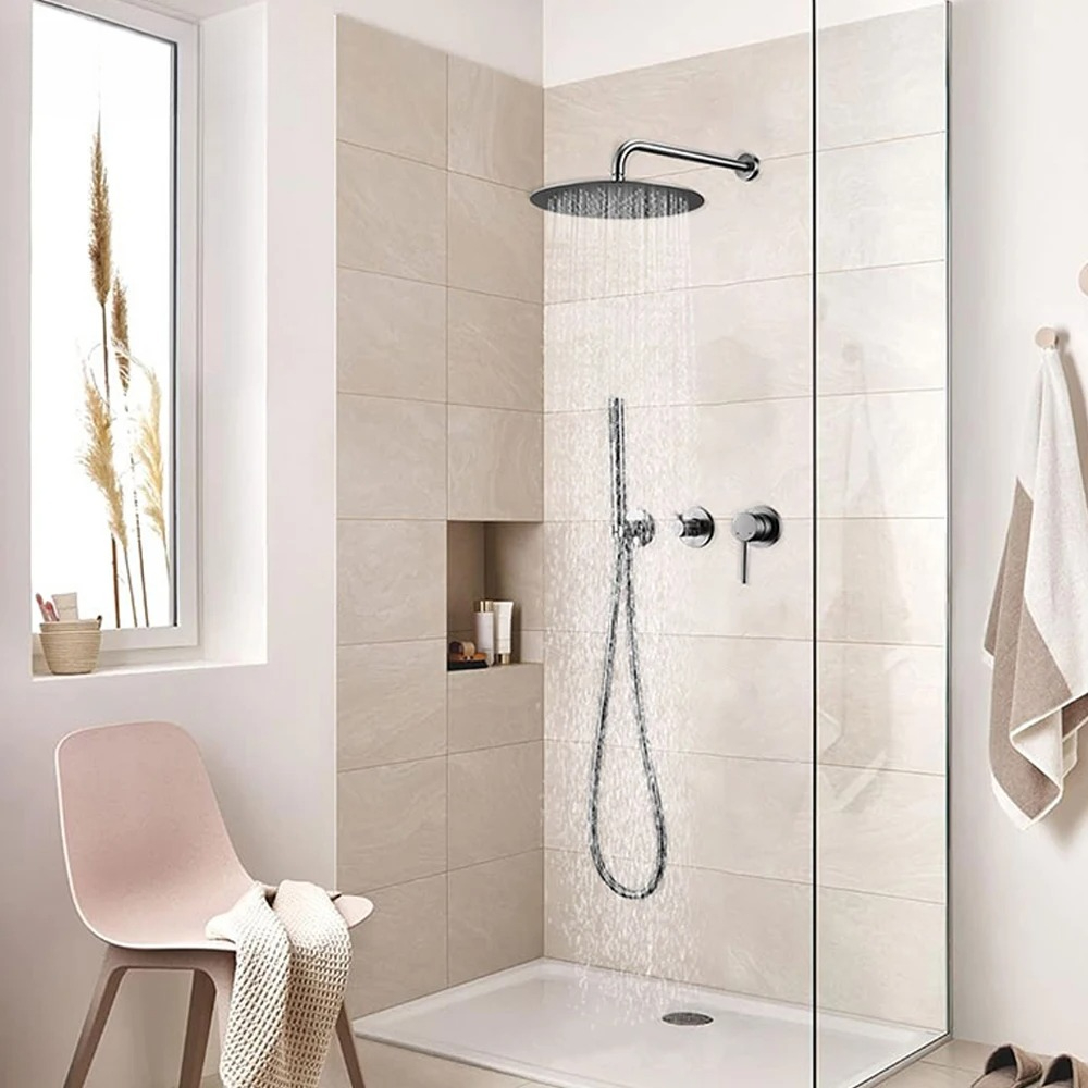 8-16'' Embed Box Wall Mounted  - огляд і ціна Shower Arm Ceiling Mount Brass Chrome