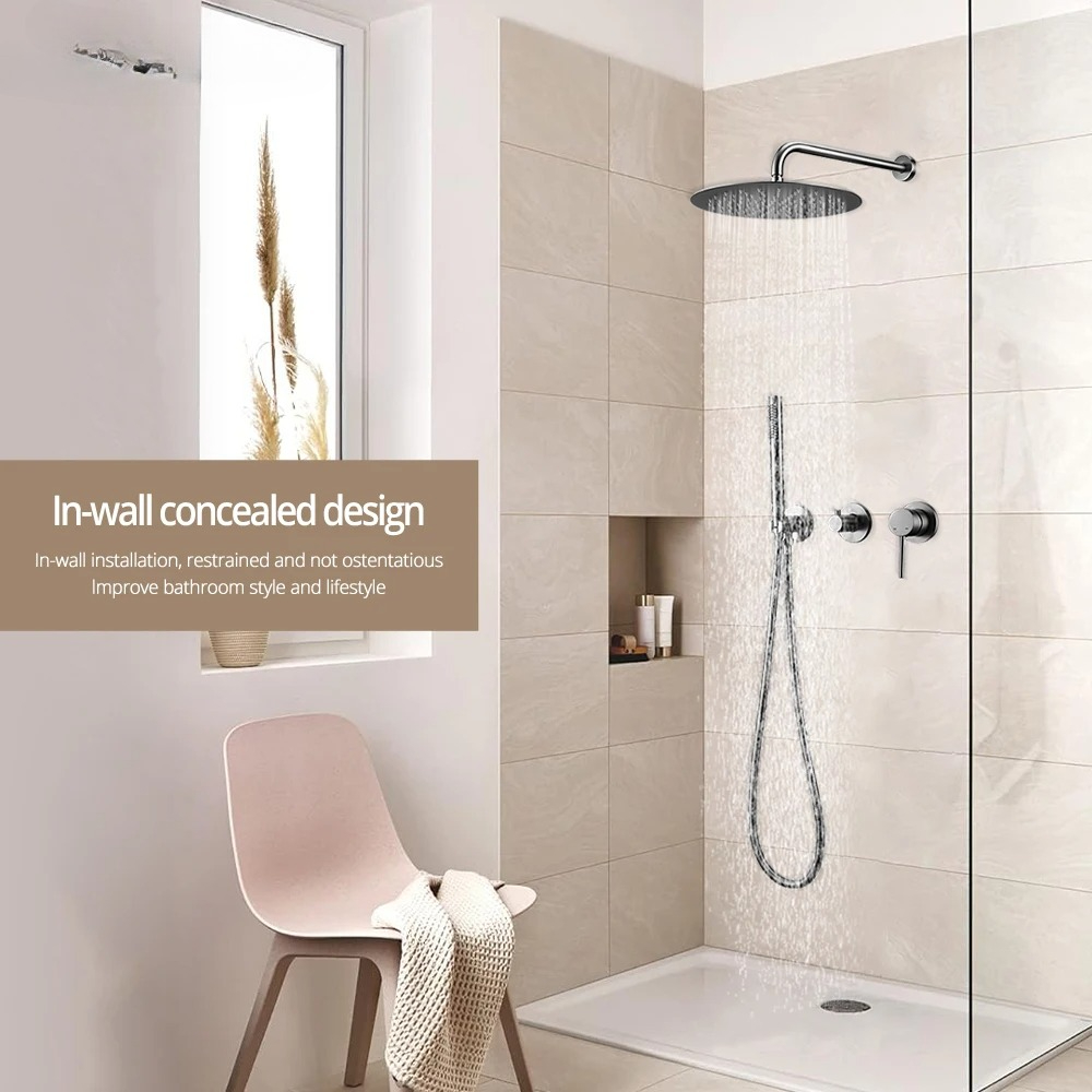 8-16'' Embed Box Wall Mounted  - огляд і ціна Shower Arm Ceiling Mount Brass Chrome