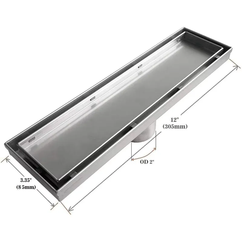 for 12 Inch Rectangular Polish - огляд і ціна Linear Shower Drain Stainless 304 Tile In