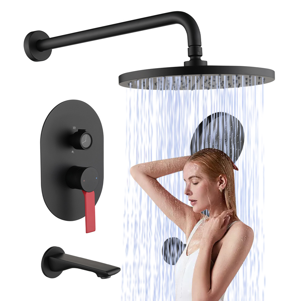 High End Matte Black Concealed - огляд і ціна Concealed Thermostatic Shower System Set