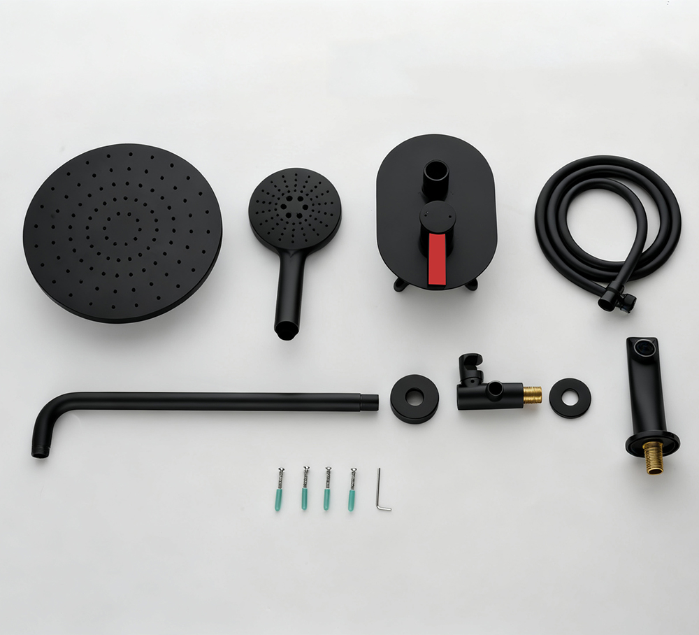 High End Matte Black Concealed - огляд і ціна Concealed Thermostatic Shower System Set