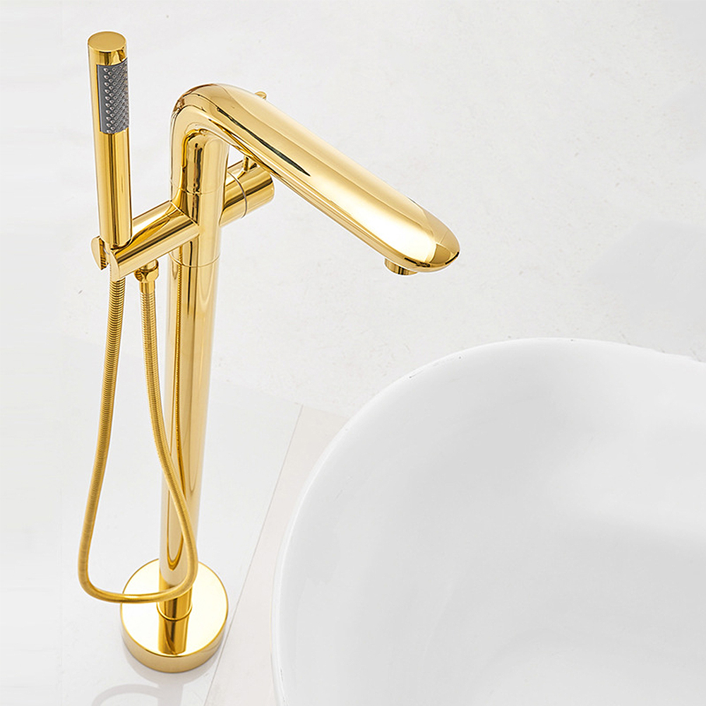 Fashion Gold Brass Bathroom Sh - огляд і ціна Freestanding Bathtub Filler Faucet Floor