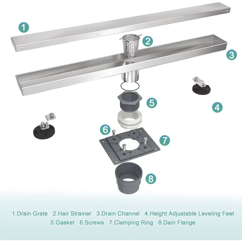 for Modern 304 Stainless Steel - огляд і ціна Linear Shower Drain Stainless 304 Tile In