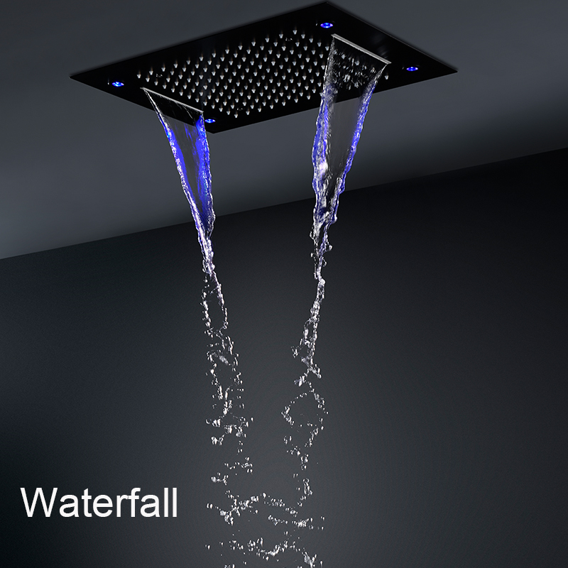 Black 2 Functions Shower Head  - огляд і ціна Led Rainfall Shower Head Waterfall