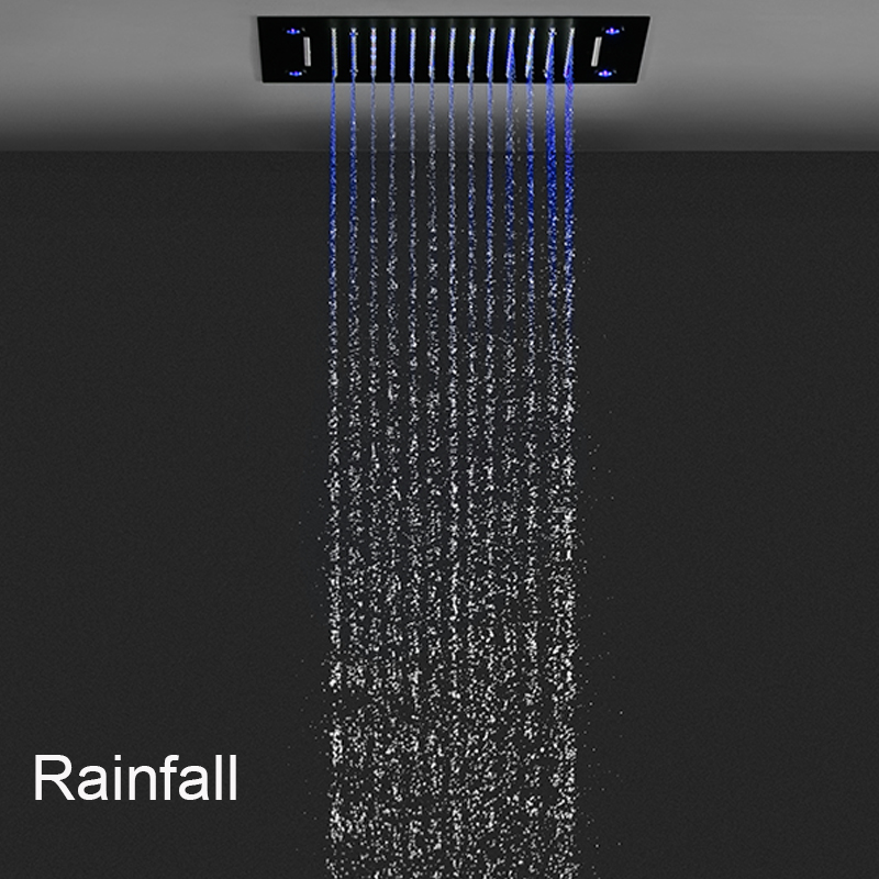 Black 2 Functions Shower Head  - огляд і ціна Led Rainfall Shower Head Waterfall