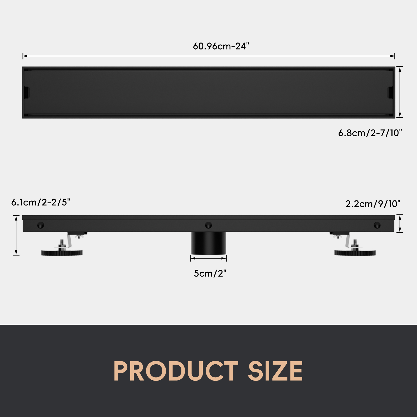 APPASO 24 Inch Linear Shower D - огляд і ціна Linear Shower Drain Stainless 304 Tile In
