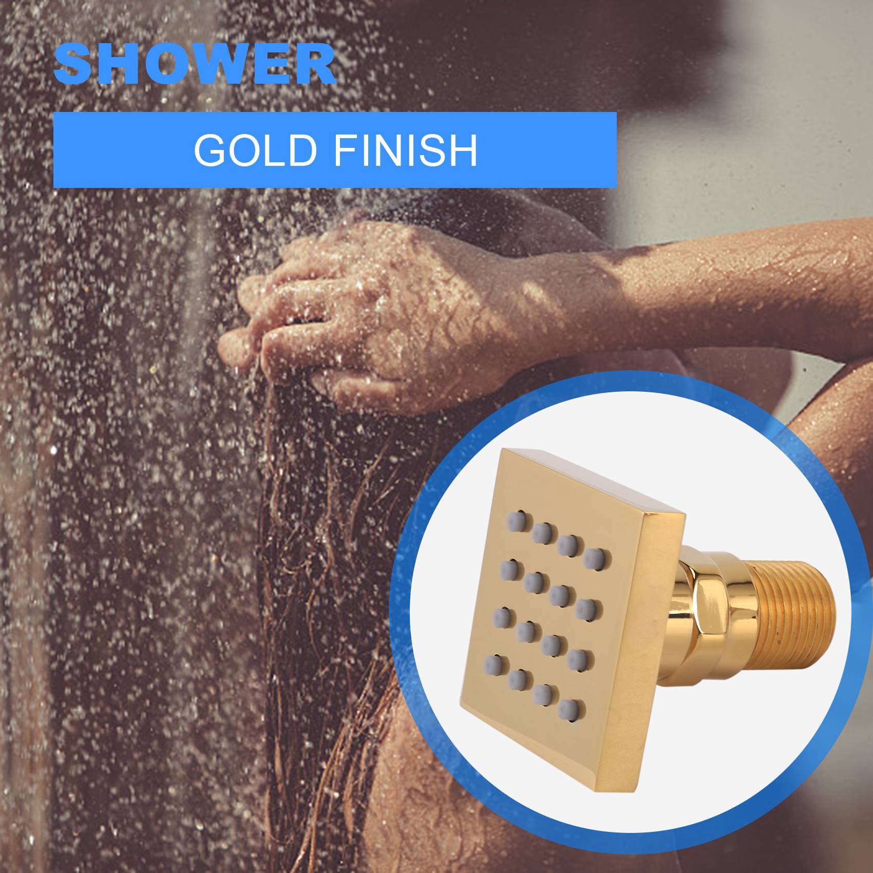 AT44-2 Inches Shower Body Spra - огляд і ціна Shower Body Jet Massage Spray Square