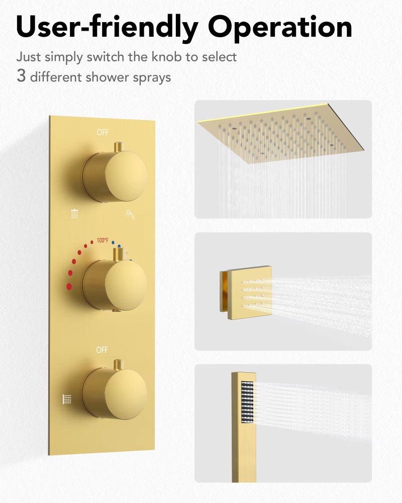 Bathroom Chrome Ceiling Mounte - огляд і ціна Concealed Thermostatic Shower System Set