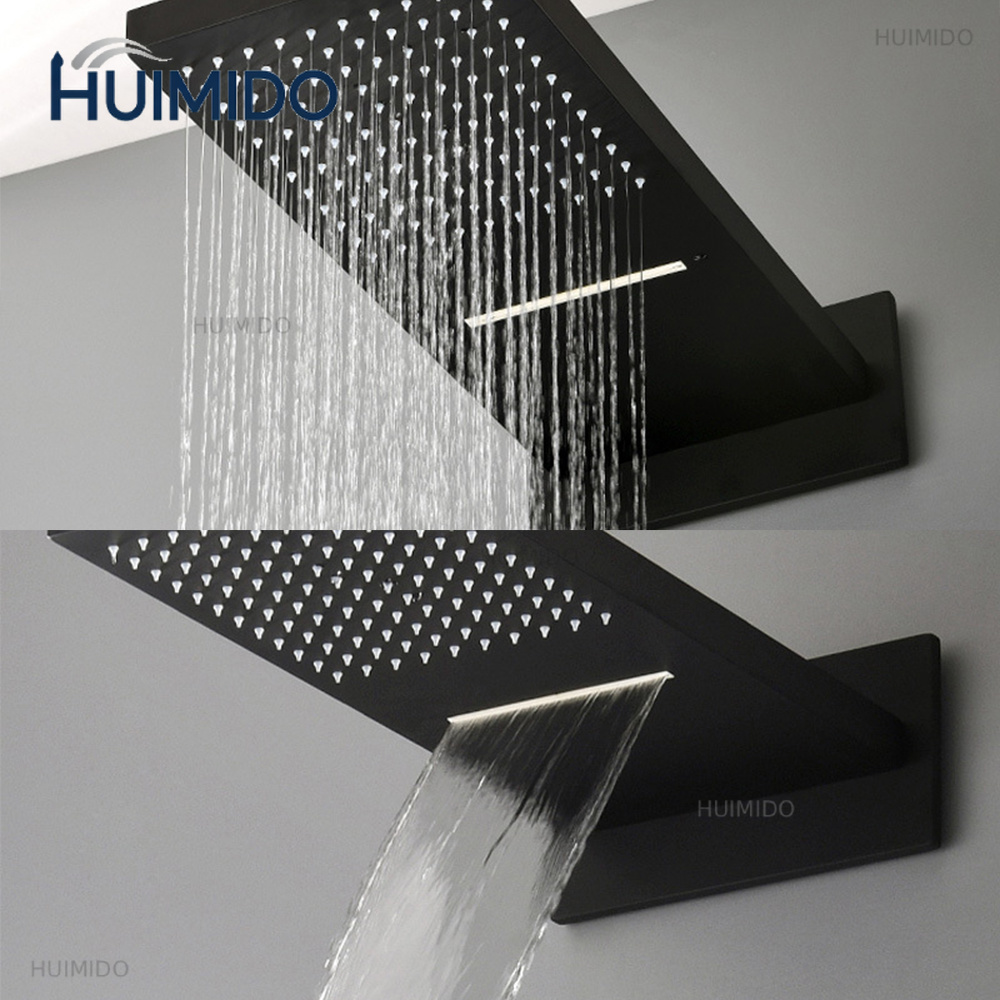 Black Shower Head Rainfall Wat - огляд і ціна Led Rainfall Shower Head Waterfall