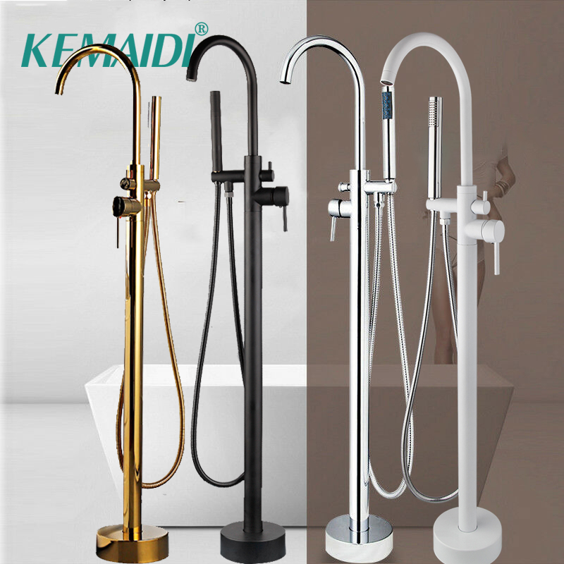 KEMAIDI Golden Plated Bathtub  - огляд і ціна Freestanding Bathtub Filler Faucet Floor