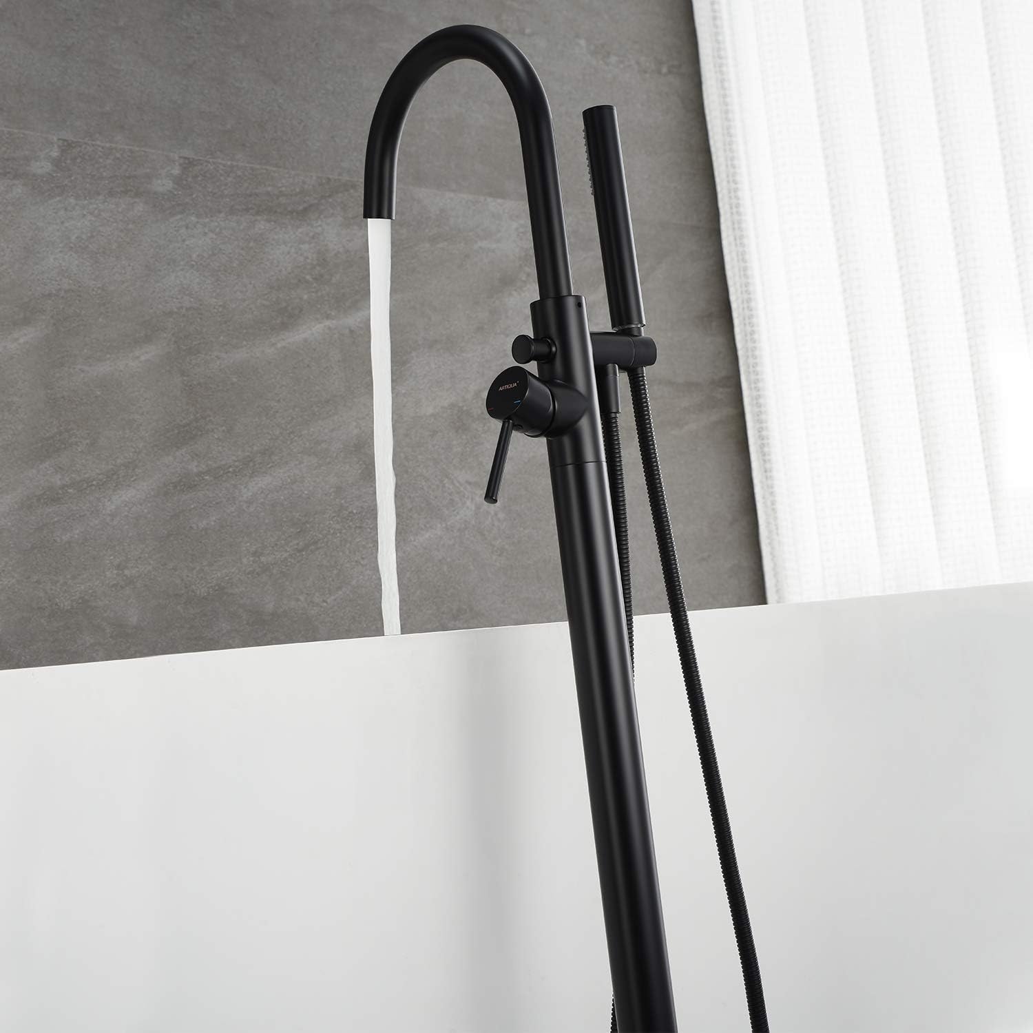 KEMAIDI Golden Plated Bathtub  - огляд і ціна Freestanding Bathtub Filler Faucet Floor