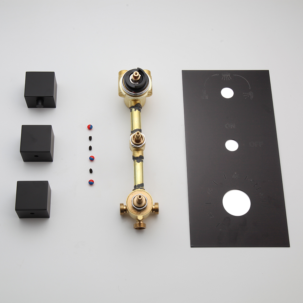 ZAPPO Matte Black Thermostatic - огляд і ціна Concealed Thermostatic Shower System Set